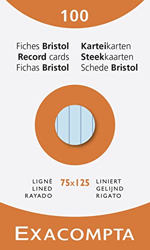 Fichas bristol Exacompta de 75 x 125 mm para impresoras láser e inyección, 1000 tarjetas rayadas 5
