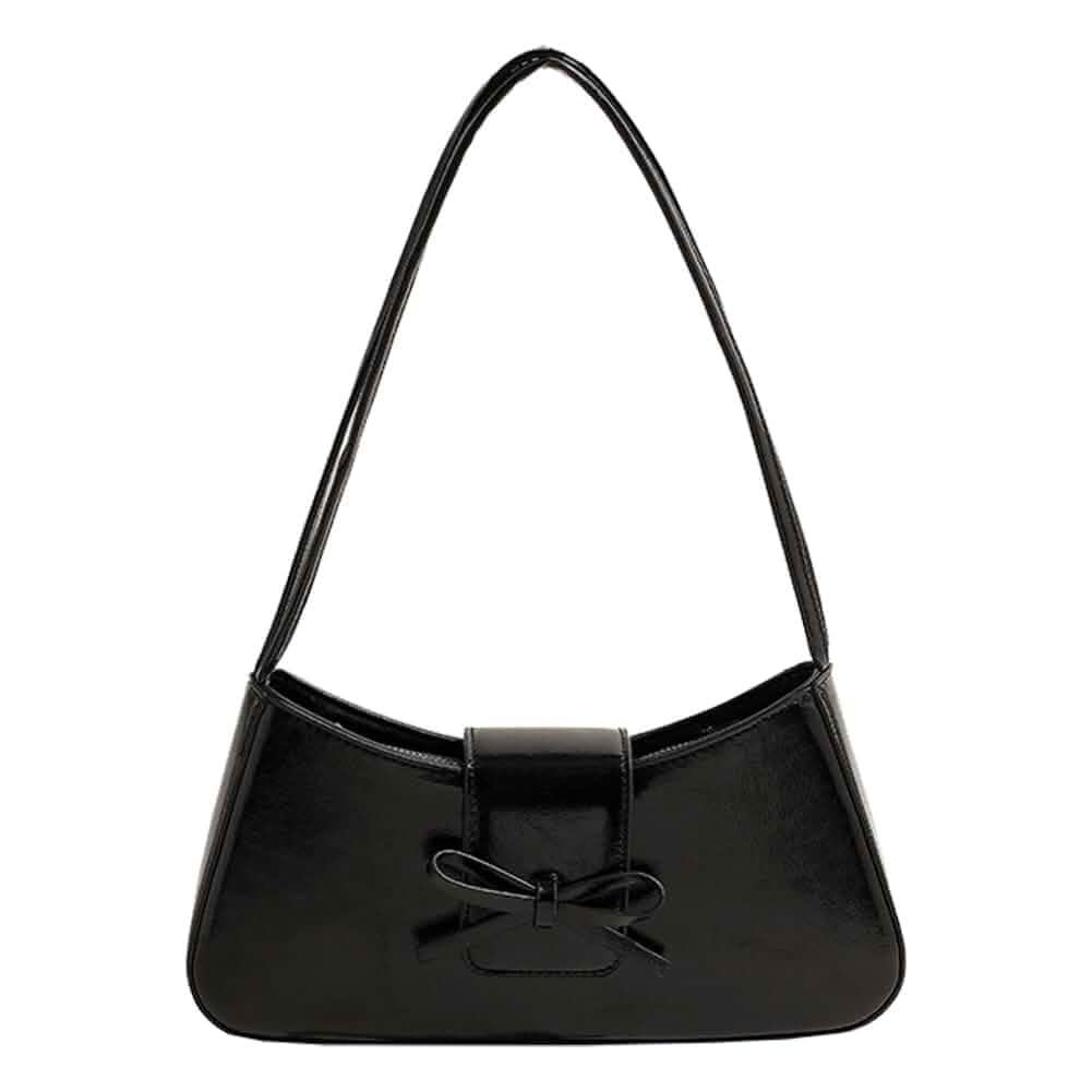 KAMEILONG Trendy Red Shoulder Bag for Women Patent Leather Hobo Handbags Y2K Purses Clutch Bag Cute Bow Purse