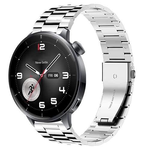 Lamshaw OnePlus Watch 3 43mm�p�o���h �N�C�b�N�����[�X�X�e�����X�X�`�[�����^�������p�X�g���b�v OnePlus Watch 3 43mm�Ή� (�V���o�[�A18mm�T�C�Y�̃o���h)