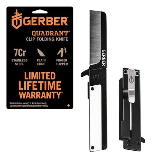 Gerber Quadrant, Straight Edge Flipper Knife with Pocket Clip, White G-10 [31-003732]