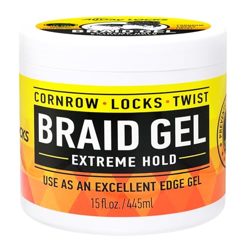 AllDay Locks Braid Gel Extreme Hold - Braiding Gel for Cornrows, Locks, & Twisting, Moisturizing...