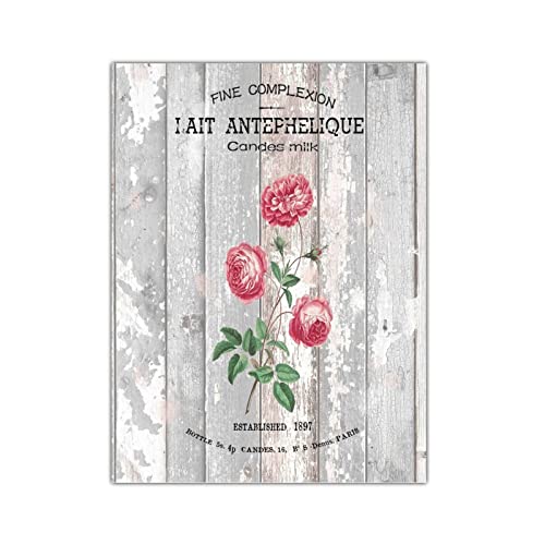 Panneaux en bois vintage fleurs romantiques déco murale style ferme Paris