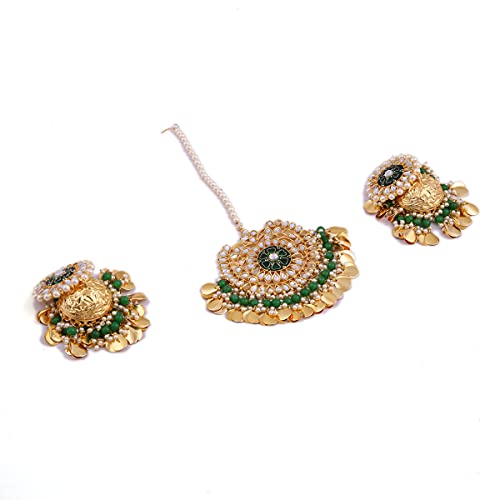 Finekraft Traditionele bruiloft partij slijtage parel ontwerp Kundan oorbel sieraden set - Image 3