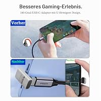 Duttek 180 Grad USB C U Adapter, 180 Grad USB C Stecker auf Stecker Winkeladapter unterstützt 40G/240W für Thunderbolt 4/3, Switch, MacBook, Laptop, Tablet (2 Stück) – Ansicht 4