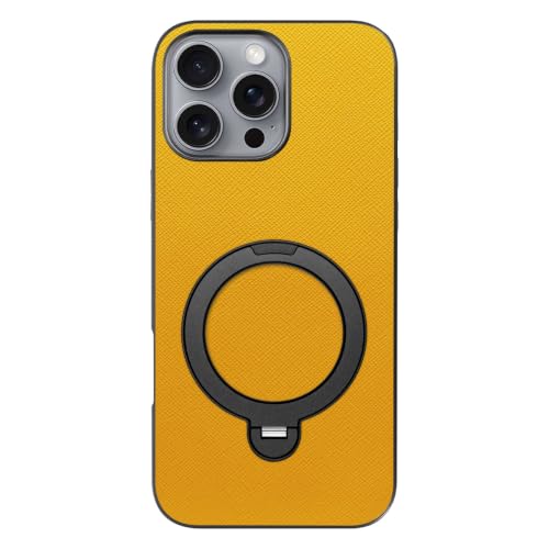 LOOF CASUAL MAG-RING ���U�[ ���^ �����O�t�� �X�}�z�P�[�X for iPhone 16 Pro Max �p �P�[�X �J�o�[ �����O �X�^���h �}�O�l�b�g �X�g���b�v�z�[�� �V���v�� �ϏՌ� �y�� [BLACK×�p���v�L��]
