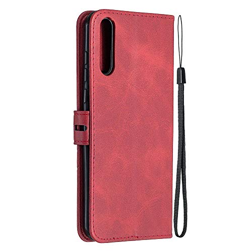 Isadenser Phone Case For Lg Velvet 5G Wallet Case Lg Velvet Case Premium Pu Leather Folio Flip Notebook Cover Vogue Business With Credit Slots Holder Wallet Phone Case For Lg Velvet 4G/5G Retro Red Hx #TOP2