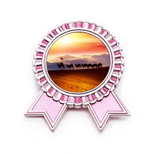 Broche en soie rose Flag Journey taille M en métal, bijou de veste tendance