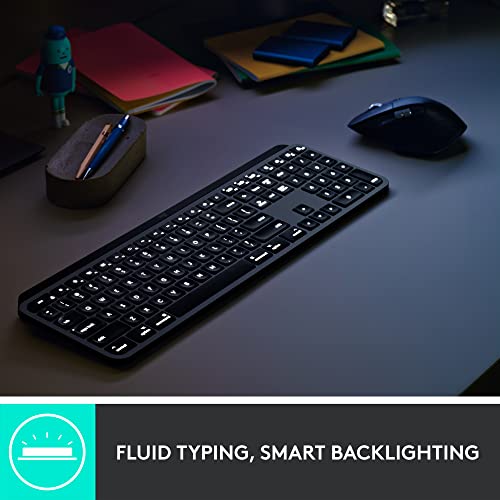 Image of Logitech MX Keys Advanced Wireless Bluetooth USB-C Keyboard and Mouse Set for PC /Mac /Laptop, Windows /Linux /iOS /Android with MX Master 3 Wireless Mouse(Dark Grey)