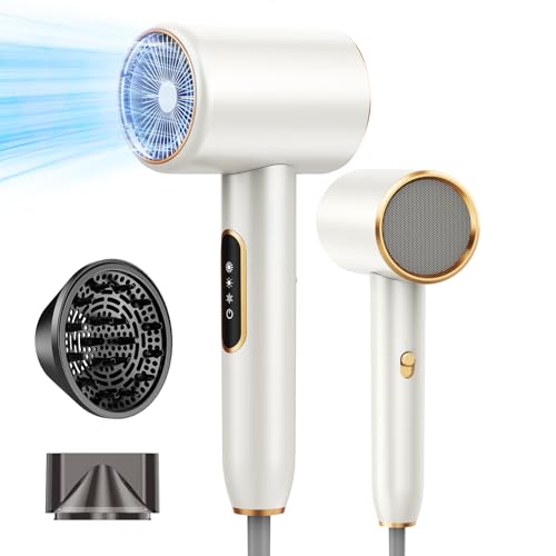 Secador de Pelo Profesional Iónico 2400W, Secadores de Pelo Iónico Real, 3 Temperaturas 2 Velocidades, Secador Ionico con Concentrador y Difusor