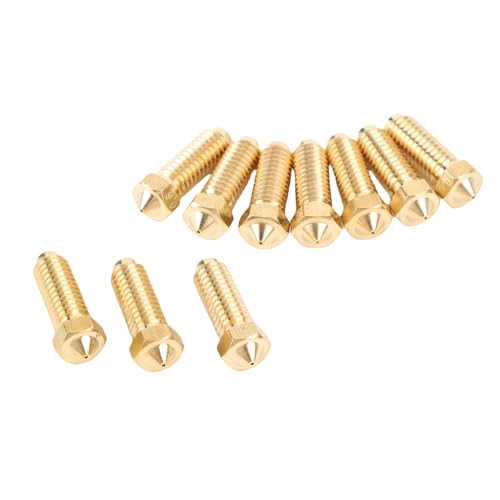 ViaGasaFamido 10PCS 0.4mm Brass 3D Printer Nozzle Kit, High Speed Printing, Anti Clogging Nozzles for 3 Combo 3D Printer