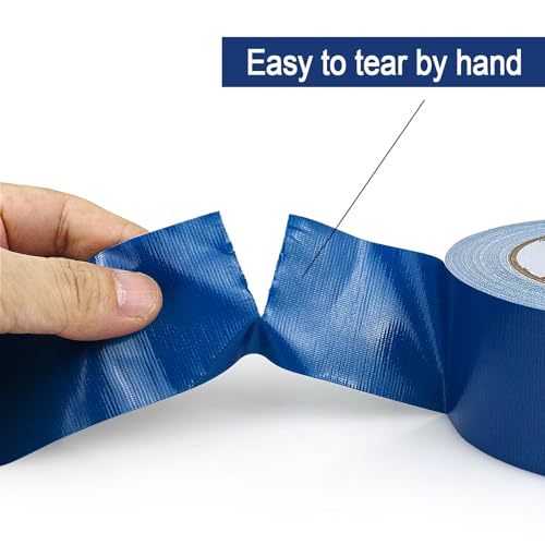 Image of BOMEI PACK Dark Blue Duct Tape, 3Rolls Heavy Duty Strong Industrial Color Duct Tape 9mil x 1.88inch x 30yds for Packing and Repairing