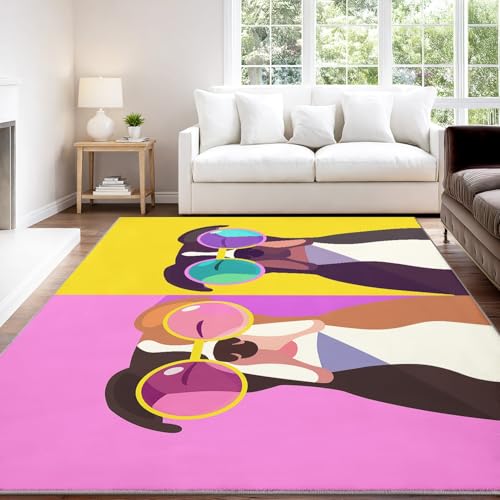 Tapis de salon antidérapant violet 160x230 cm fini les glissades sous le canapé - 3