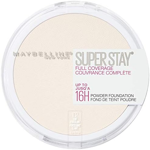 Maybelline Super Stay Full Coverage Powder Foundation Makeup, Up to 16 Hour Wear, Soft, Creamy Matte Foundation, Fair Porcelain, 1 Count