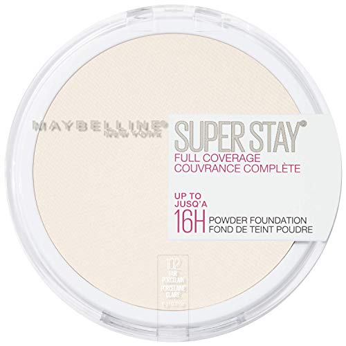 Maybelline Super Stay Full Coverage Powder Foundation Makeup, Up To 16 Hour Wear, Soft, Creamy Matte Foundation, Fair Porcelain, 1 Count #TOP2