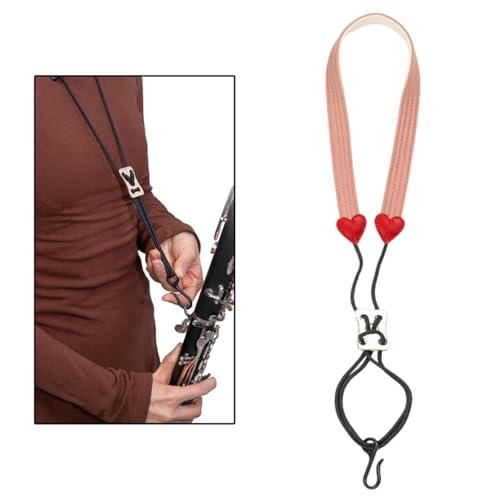 JWQFBC Universal Clarinet Neck Strap for Kids And Adults Easy to Use, pink