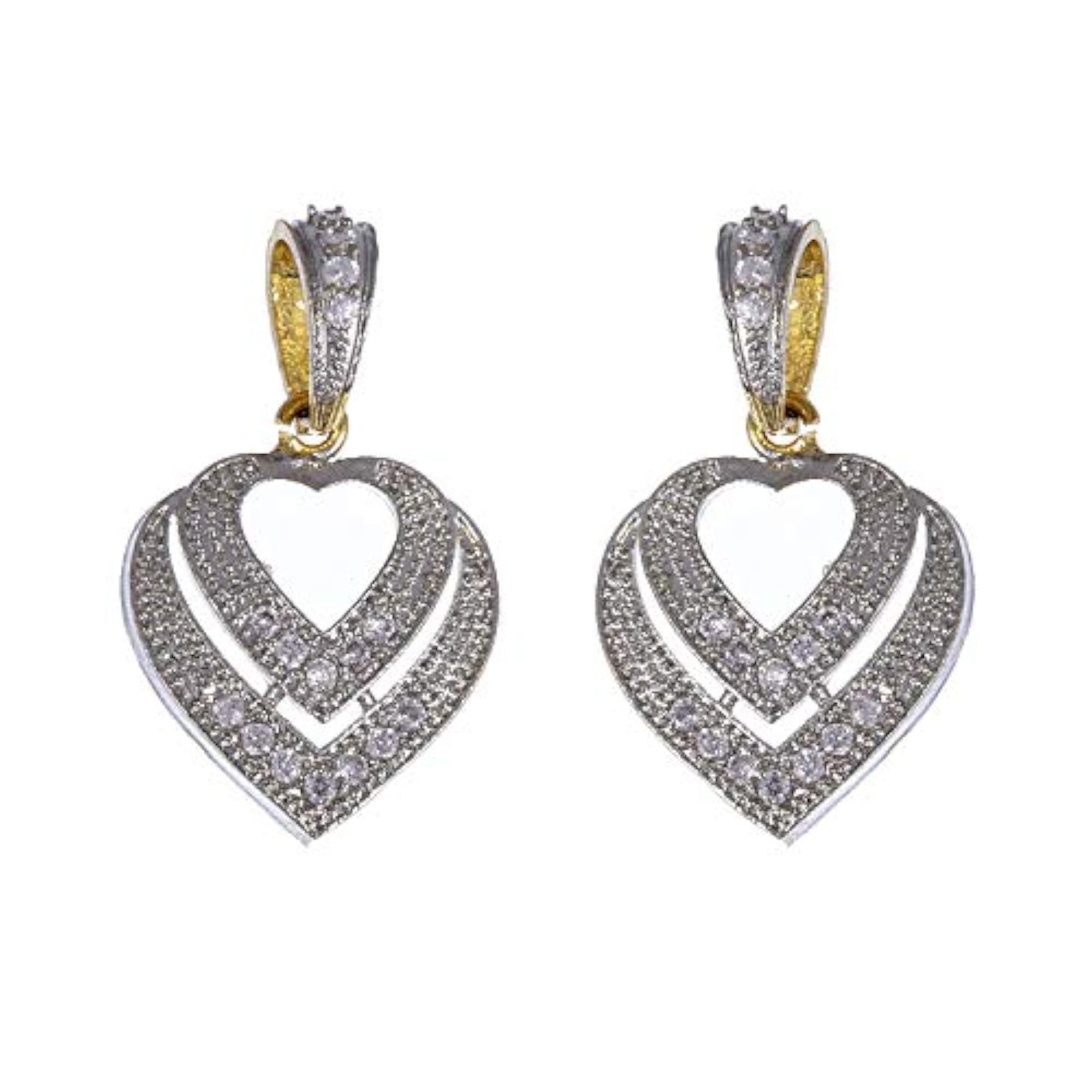Valentine American Diamond Heart Shape Pendant - Design 13