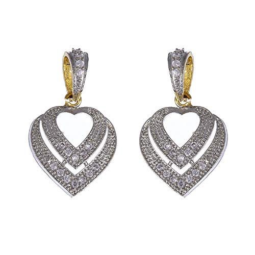 Valentine American Diamond Heart Shape Pendant - Design 13