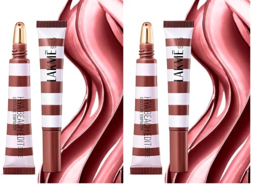 Image of Lakme 9to5 Hya Beach Edit Lip Gloss Stain -1 Chocolate Temptation, Long Lasting Stain, For Soft and Nourished Lips, with Linoleic Acid & Hyaluronic Acid, SPF 15, Non-Sticky and Lightweight, 10 ml