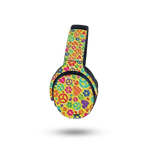 Image of MightySkins Carbon Fiber Skin Compatible with Skullcandy Crusher ANC 2 - Peace Cloth | Protective, Durable Textured Carbon Fiber Finish | Easy to Apply
