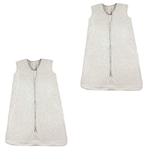 Image of Touched by Nature Baby Organic Cotton Sleeveless Wearable Sleeping Bag, Sack, Blanket, Heather Gray 2-Pack, 6-12 Months