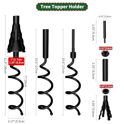 Christmas Tree Topper Holder - Twist On Universal Stabilizer with Adjustable Attachments. Secure Lock for Treetop Ornaments, Fits Most Basic Tree Types & Topper Bases (Black) by IPOOLTENG - Image 3