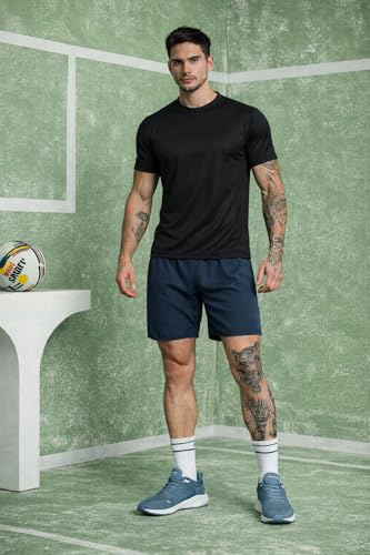 Image of Kvetoo Mens Dry Fit Gym T Shirt Quick Dry Sweat Proof Breathable Workout Tee Muscle Fit Athletic Sports T Shirt for Gym Running Training