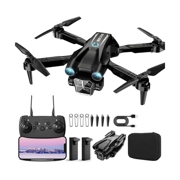 Drone with Camera 1080P HD, Mini Drone for Beginners Kids Adults, RC Quadcopter with 2 Batteries, Carrying Case, Stable Hover, Trajectory Flight, Gravity Control, Toys Gifts for Teen Boys Girls