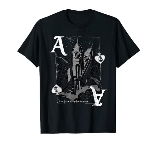 Ace Of Spades Rocket - Poker design vintage Maglietta