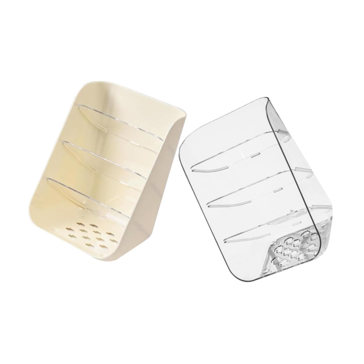 Porte-stylo multifonctionnel transparent Homoyoyo : lot de 2 étagères de rangement de bureau