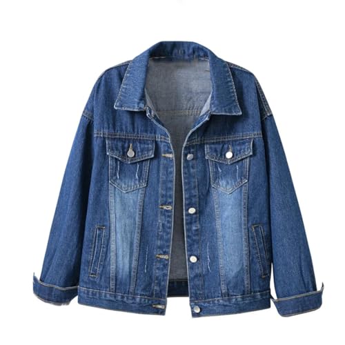 Veste en jean noire XL coupe ample style décontracté pour femme