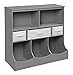 Freestanding Combo Shelf Cubby Bin Storage Organizer Unit with 3 Baskets