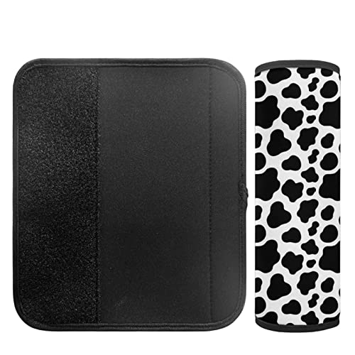 Jeiento 4 Pieces Kids Car Seat Belt Cover Safety Belt Cushion Car Seat Belt Pad Car Seat Shoulder Protector Pillow Belt Cover Pad For Baby Boys Girls Children,Black And White Cow Print #TOP5