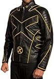 FIT WEAR Wolverine X-Men The Last Stand Leather Jacket (US, Alpha, Large, Regular, Regular, Black)