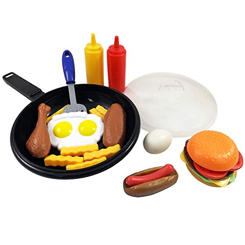 Liberty Imports Fast Food Playset with Cooking Pan and Spatula - 25-Piece Kitchen