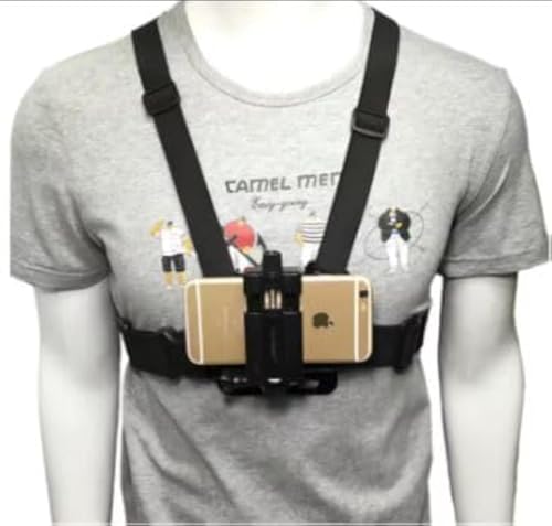 Generic Mobile Phone Chest Strap Mount Chest Harness Holder for Action Camera and Cell Phones, Black
