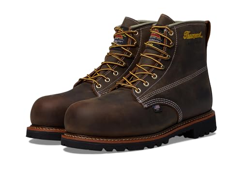 Thorogood American Heritage 6" Leather Waterproof Insulated Work Shoes for Men with Composite Shank Nano Safety Toe Oil and Slip-Resistant Outsole, Size 11.5 Wide