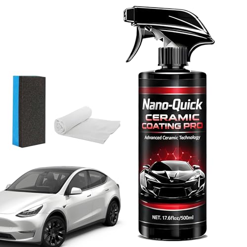 Nano-Quick Ceramic Coating Pro, Nano-Quick Coat Restores, Quick Effect Coating Agent, Advanced Car Quick-Acting Coating Agent Spray, Lasting Luster, Works on All Paint Types (1Set)