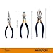 MANUFORE 3-Piece Household Pliers Set, 6 Inch Long Needle Nose,7 Inch lineman, 6 Inch diagonal pliers, Multi-Purpose Hand Tools for DIY and Home Use