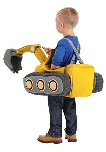 Toddler Ride in Excavator Costume, Yellow Heavy Equipment Operator Outfit3