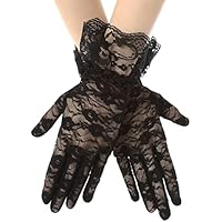 ASTER Guantes Cortos de Encaje para Mujer Lace Short Gloves