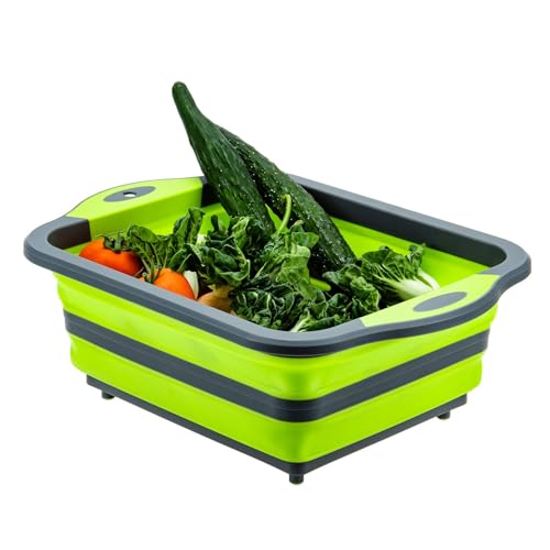 Tabla de cortar plegable multiusos plástico silicona verde miniatura 3