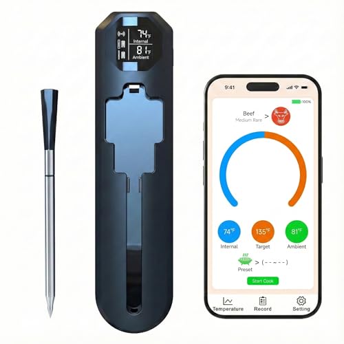 Smart Wireless Meat Thermometer with Display Dock