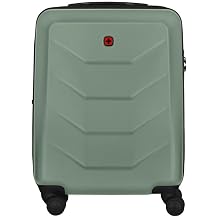Wenger Prymo 4-Wheel Hard Shell Suitcase with TSA Lock, Lightweight Travel Trolley for Travel & Holidays, Unisex, Green, Carry-On