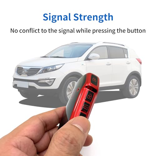 Creativity Suitable for Kia key cover. Beautiful TPU Key Case Compatible with Seltos Soul Telluride Sorento NIRO K5 Cerato Sportage Forte Ceed 4/5 Buttons Smart Remote Key (Red Combination) by Creativity - Image 5