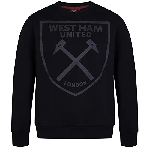 West Ham United FC - Sudadera oficial para hombre - Con el escudo del club - Negro - XL