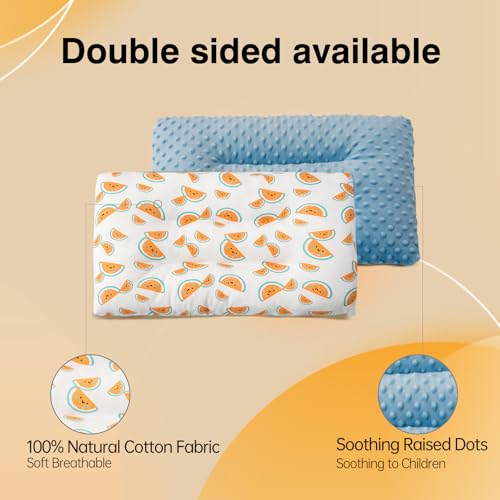 Image of 1Pc Toddler Pillow,Breathable and Skin-Friendly,Machine Washable,100% Cotton Cute Kids Pillows for Sleeping,Kids Sleeping Pillow for 2-6 Year Old,19X11inches