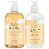 SheaMoisture Baby Essentials, Body Wash & Shampoo + Curls & Coils Conditioner, Detangler with Raw Shea, Chamomile & Argan Oil, Pediatrician-Tested, Hypoallergenic, Tear-Free, 13 Oz Ea