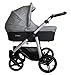 Vizaro ONYX 2021 TRÍO 3 en 1 - Cochecito Bebé GAMA ALTA - MARCA ESPAÑOLA - Ligero y funcional - Garantía 3 Años - Textil GRIS Chasis PLATEADO