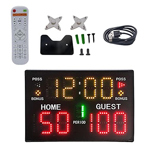 GUOPIN Countdown Clock, Battery Powered Electronic Basketball Scoreboard,Portable Tabletop Digital Scoreboard With Remote,Professional Score Clock Score Keeper For Multisports Indoor
