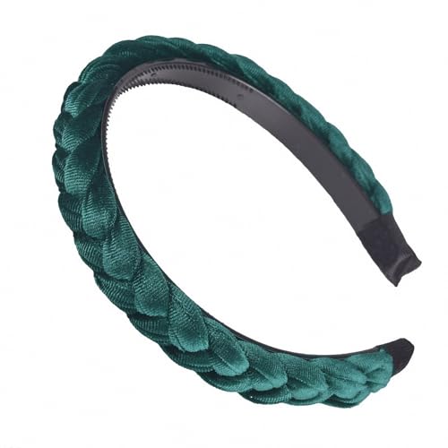 Solid Color Velvet Braids Headband with Teeth Anti-Slip Face-Washing Outdoor Twist Hair Band for Women Knotted Head Wear Hair Ties Criss Cross Hair Hoop Hair Ring Hair Clips Retro Embellishments